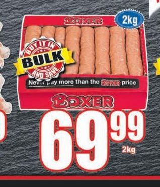 Boxer sausages offers at R 69,99