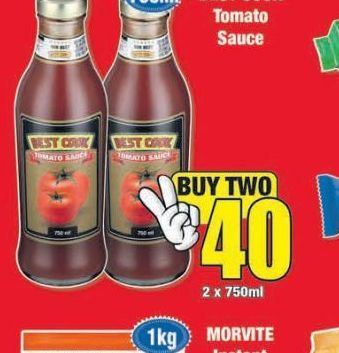 Best Cook tomato sauce 2 offers at R 40