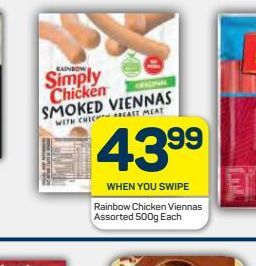 Rainbow Simply Chicken Viennas  offers at R 43,99