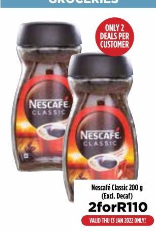 Nescafé Classic 2 offers at R 110