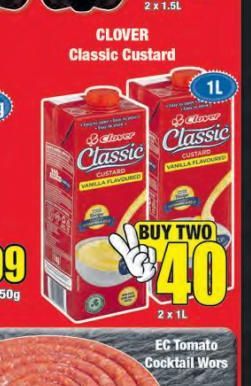 Clover Classic Custard 2 offers at R 40