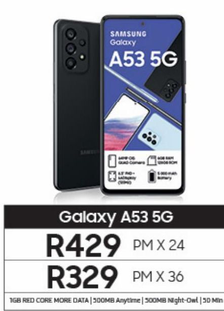 Galaxy A53 5G offers at R 429