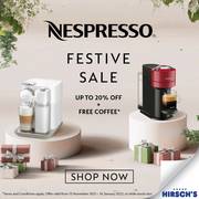 Nespresso Festival Sale up to 20% Off + Free Cofee offers at 